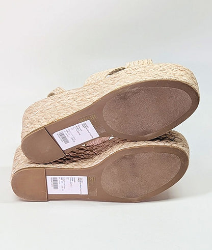 Steven New York Ramey Espadrille Platform Wedge Raffia Sandal Size 9.5 MSRP $130