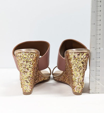 Kurt Geiger London Women's Charing Wedge Sandals Pale Pink Size 39 (MSRP $185)