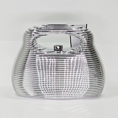 Cult Gaia Mimi Women's Shiny Chrome Top Handle Bag (MSRP $418)
