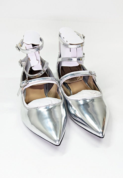 I.N.C. International Concepts Valan Silver Triple Straps Flats Size 8 MSRP $80
