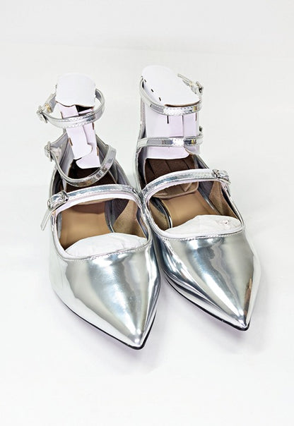 I.N.C. International Concepts Valan Silver Triple Straps Flats Size 8 MSRP $80