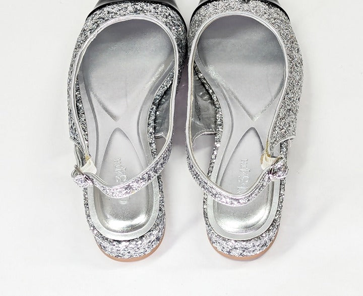 On 34th Women's Avril Capped-Toe Silver Glitter Slingback Flats Size 7 MSRP $70