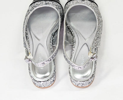 On 34th Women's Avril Capped-Toe Silver Glitter Slingback Flats Size 7 MSRP $70