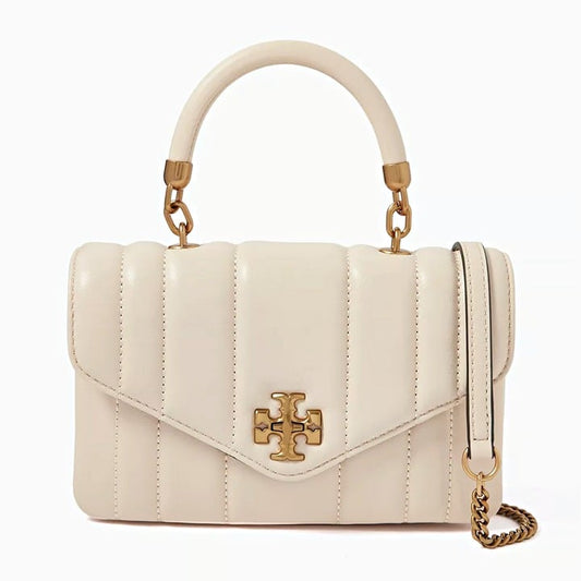 Tory Burch Mini Kira Top-handle Convertible Bag Quilted Leather Brie (MSRP $398)