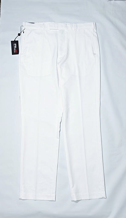 RLX Ralph Lauren Men's Tailored Fit Performance Twill Pants White Size 36 x 32