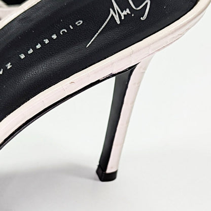 Giuseppe Zanotti Intrigo 90mm Crocodile Beige Mule Sandals Size 38 (MSRP $795)