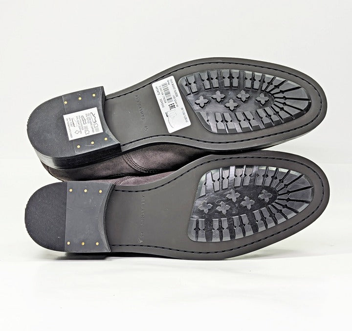 Allsaints Men's Gus Pull On Chelsea Boots Grey Suede Size 12 (MSRP $349)