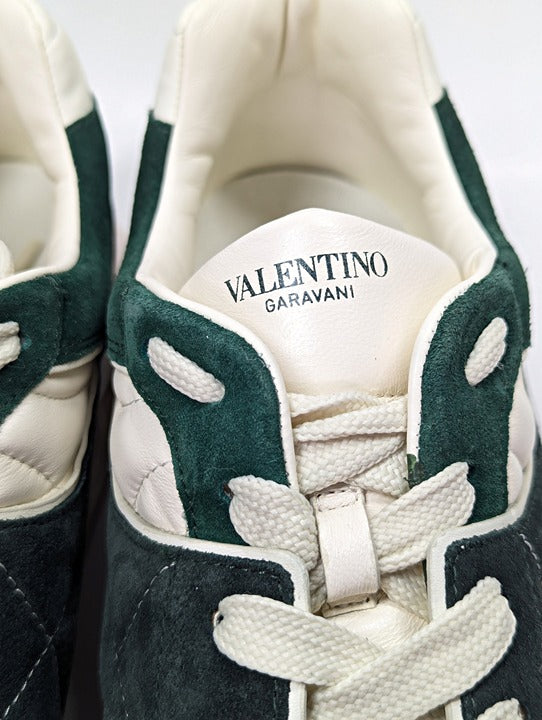 NWOB Valentino Garavani Men's Green Suede One Stud Trainers Size 46 (MSRP $980)