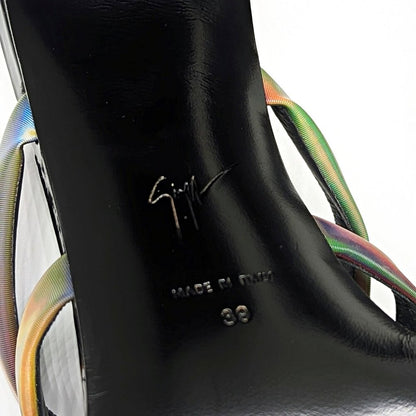 Giuseppe Zanotti Shangay 85MM Strappy Patent Slide Sandals Size 39 (MSRP $795)