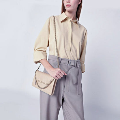 Stella McCartney Mini Falabella Eco Shiny Dotted Chamois Crossbody Bag MSRP $695