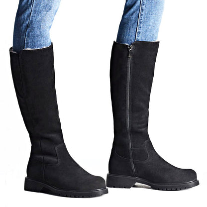 La Canadienne Women's Helene Black Suede Shearling Tall Boots Size 7.5 MSRP $635