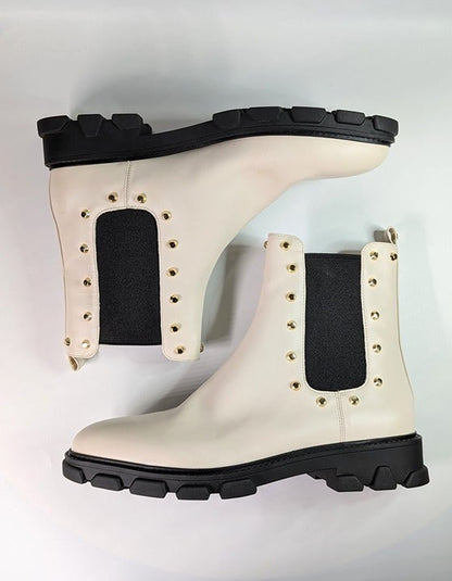 Michael Kors Women's Ridley Cream Studded Chelsea Booties Size 11 (MSRP $225)