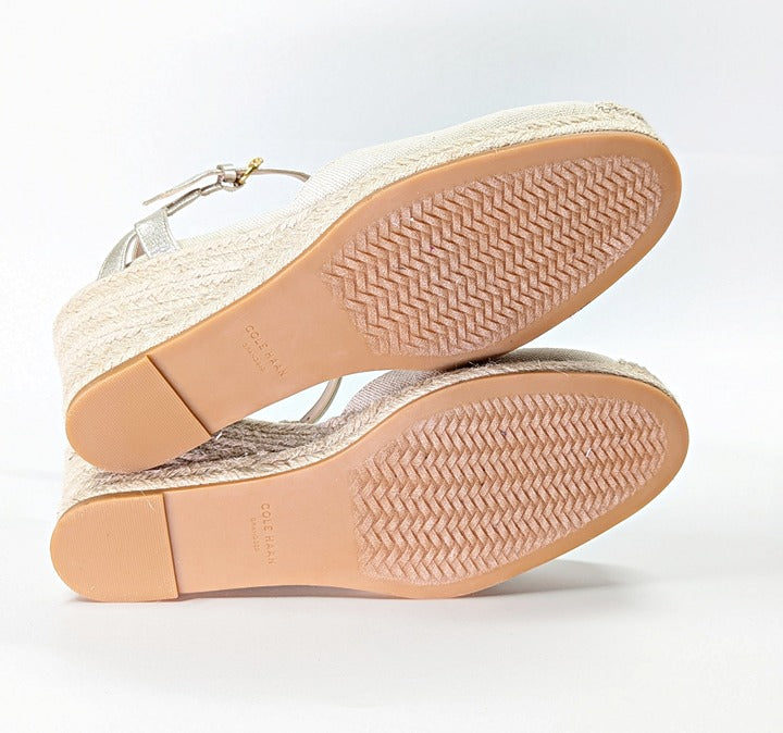 Cole Haan Cloudfeel Women's Espadrille Wedge Heels Linen Size 10 (MSRP $160)