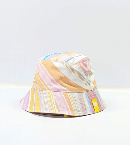 Kerri Rosenthal Women's Mirage Bucket Hat Cotton Pink Multi O/S (MSRP $128)