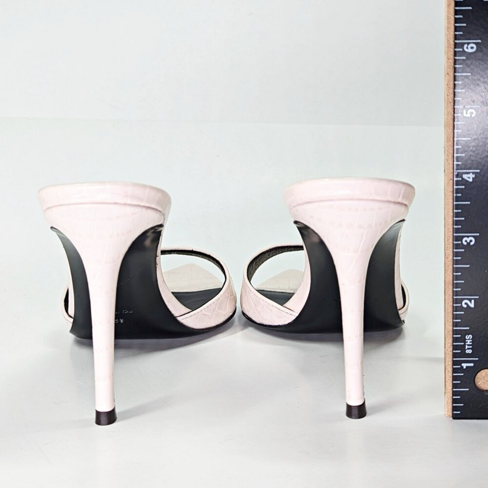 Giuseppe Zanotti Intrigo 90mm Crocodile Beige Mule Sandals Size 38 (MSRP $795)
