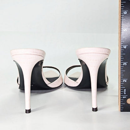 Giuseppe Zanotti Intrigo 90mm Crocodile Beige Mule Sandals Size 38 (MSRP $795)