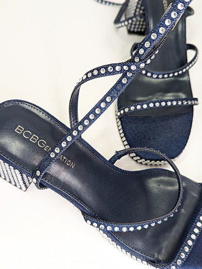 BCBGeneration Lissena-2 Women's Rhinestones Platform Sandals Size 9 MSRP $109