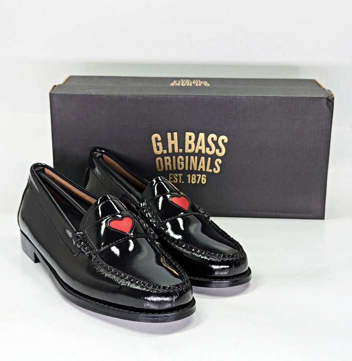 G.H. Bass Women's Whitney Love Heart Weejun Penny Loafers Size 9 (MSRP $195)