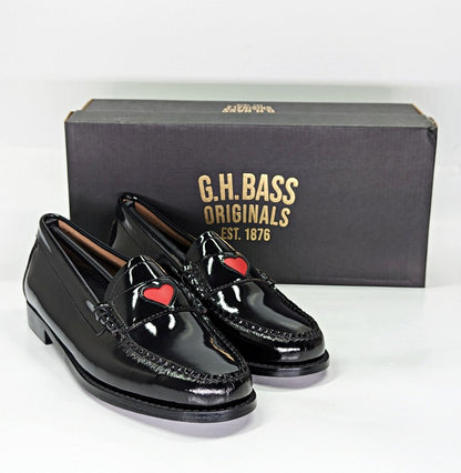 G.H. Bass Women's Whitney Love Heart Weejun Penny Loafers Size 9 (MSRP $195)