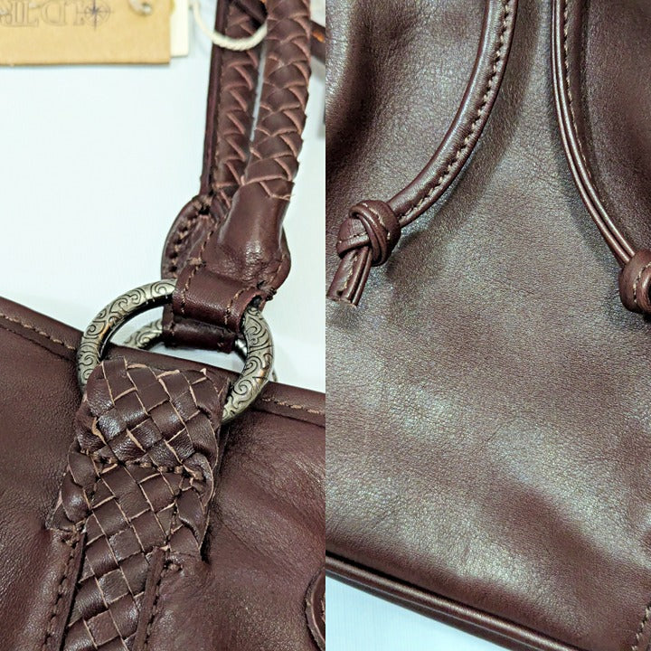 OLD TREND Women's Brown Genuine Leather Brassia Tote Bag (MSRP $359)