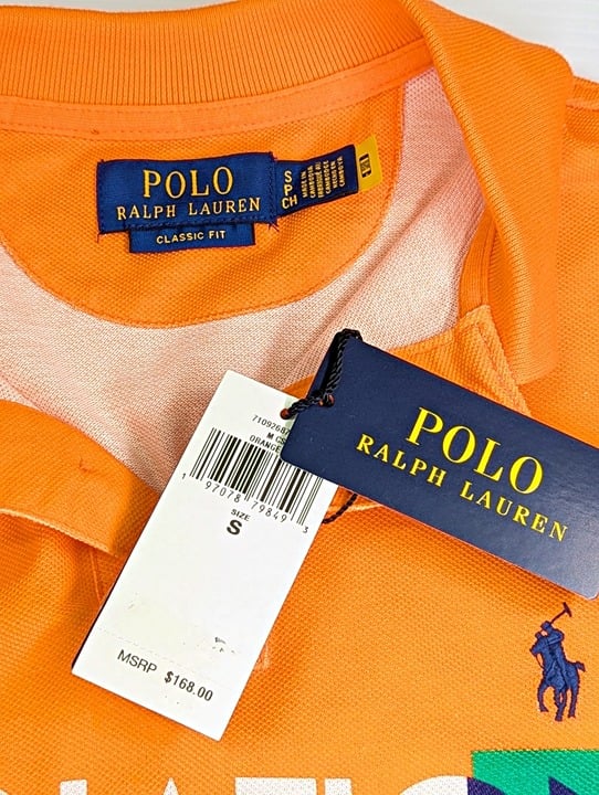 Polo Ralph Lauren Men's Cotton Speedboat Polo Shirt Orange Size S (MSRP $168)