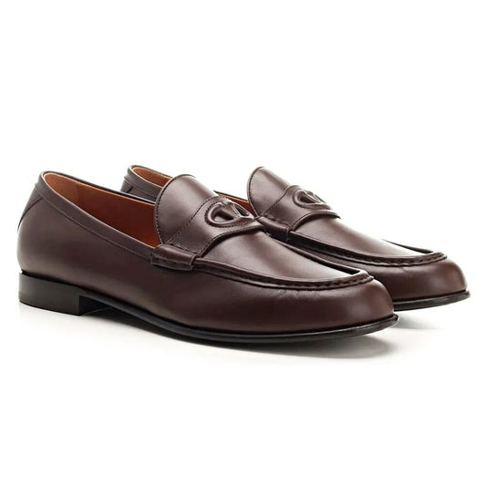 Valentino Garavani Men's Vlogo Penny Loafer Chocolate Brown Size 43 (MSRP $980)