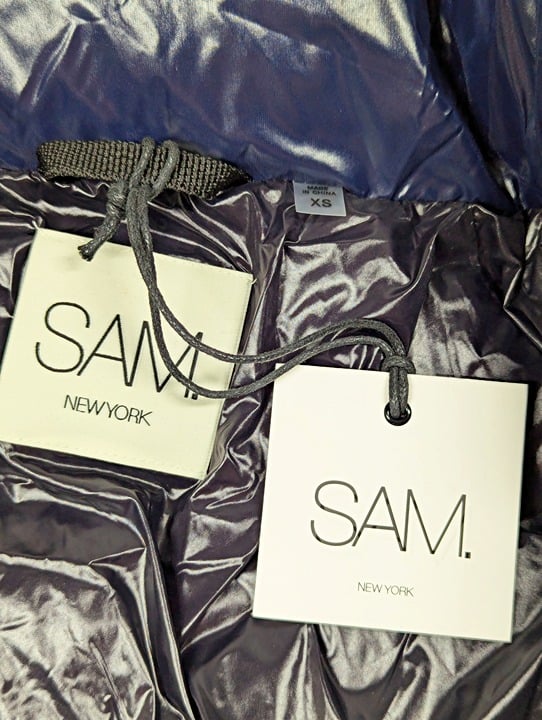 SAM. Women's Dark Marine Freestyle Puffer Down Jacket Size XS (MSRP $395)