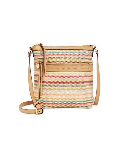 Style & Co Straw North South Crossbody Bag Multi Stripe (MSRP $80)