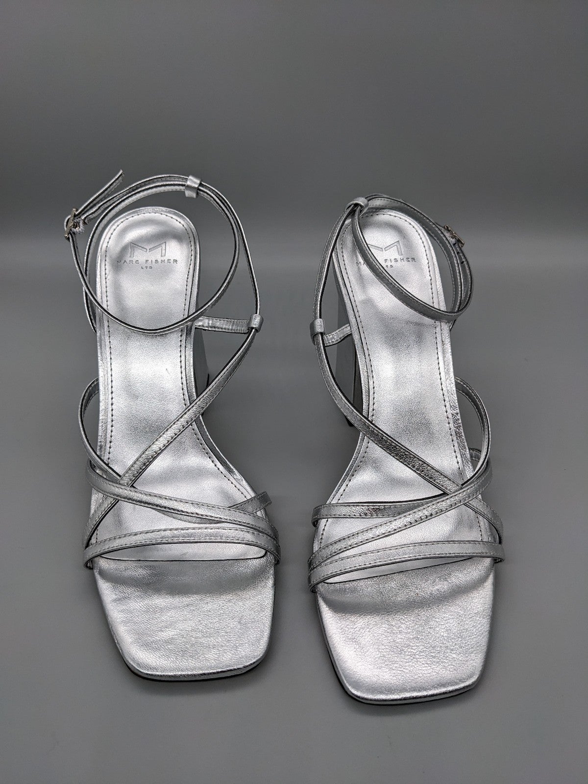 Marc Fisher LTD Edalyn Women's Heels Sandals Silver Size 10M (MSRP $150)