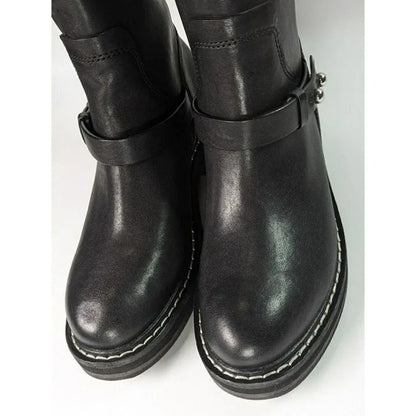 Rag & Bone Women's RB Moto Studded Pull On Boots Black Size 9 (MSRP $595)