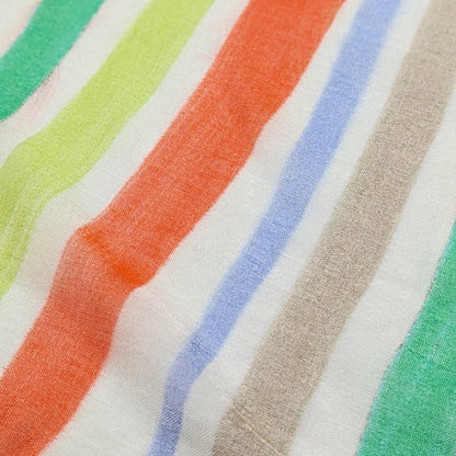 Echo Women's Multi Color Stripe Cotton & Viscose Scarf 40" x 72" (MSRP $69)