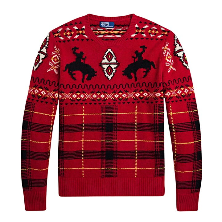 Polo Ralph Lauren Men's Red Western-Inspired Fair Isle Sweater Size XL MSRP $498