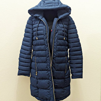 Tommy Hilfiger Women's Hooded Packable Puffer Navy Coat Size XL (MSRP $180)