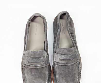 Allsaints Men's Sammy Slip-on Suede Penny Loafer in Grey Size 13 (MSRP $299)