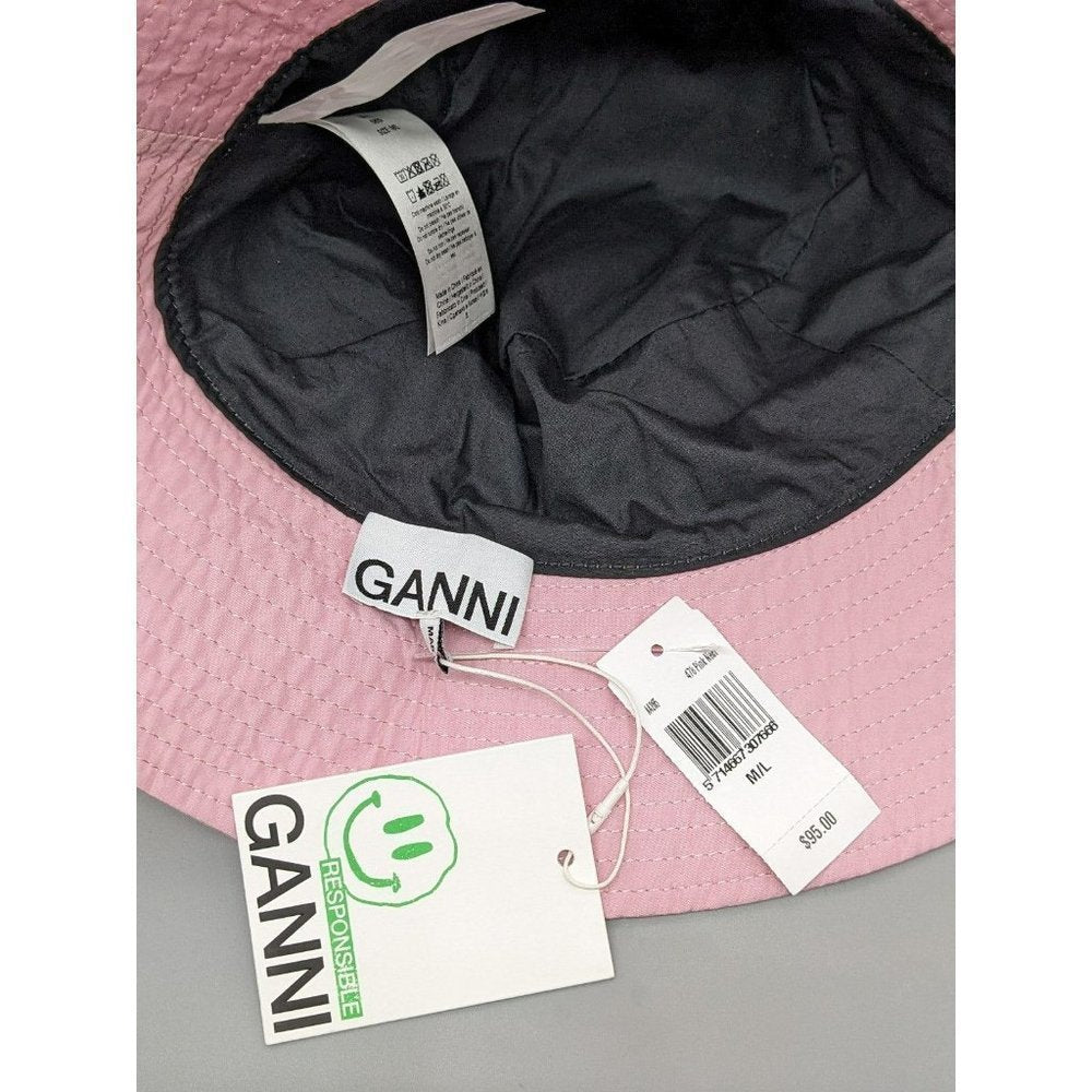 GANNI Women's Bucket Hat Pink (MSRP $95)