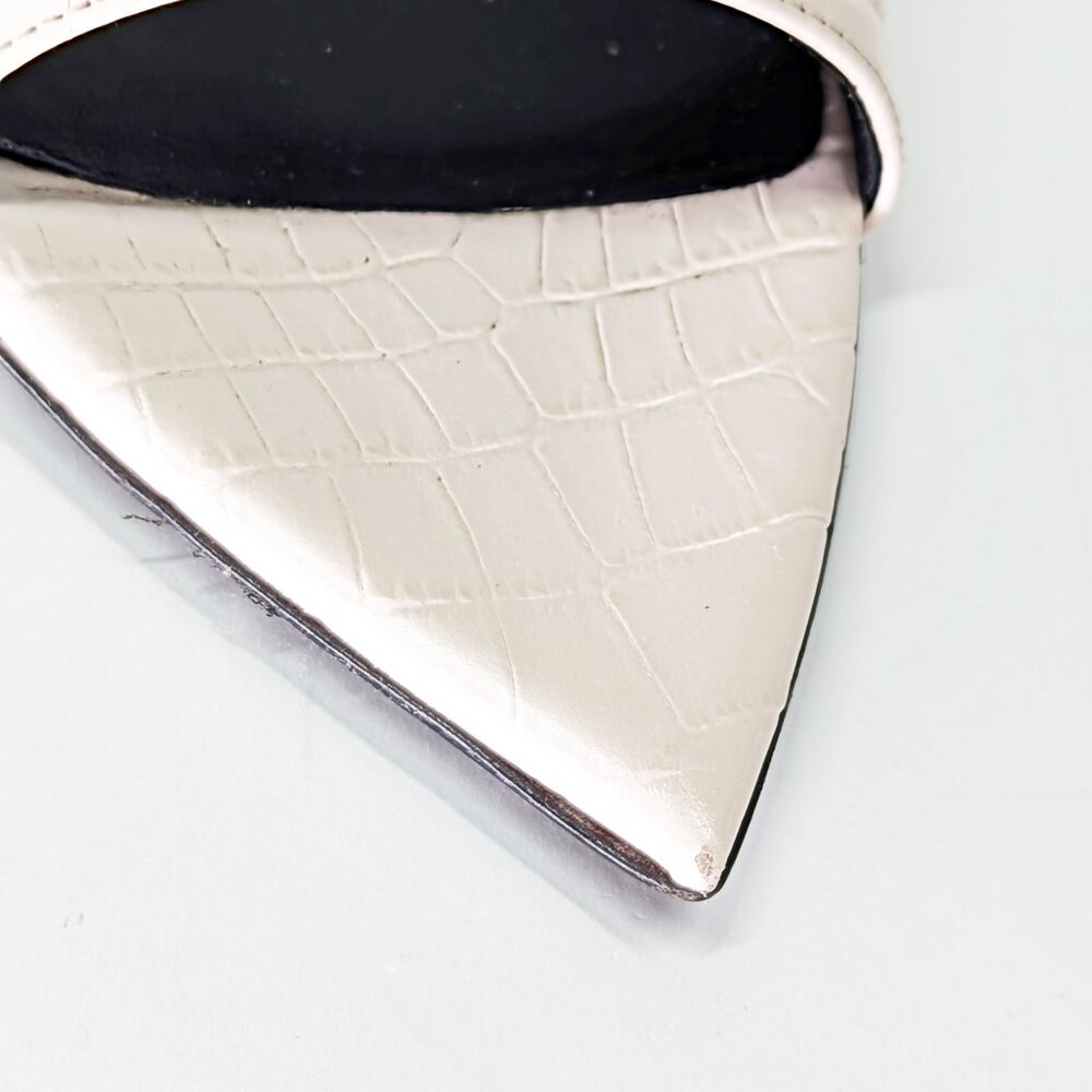 Giuseppe Zanotti Intrigo 90mm Crocodile Beige Mule Sandals Size 38 (MSRP $795)