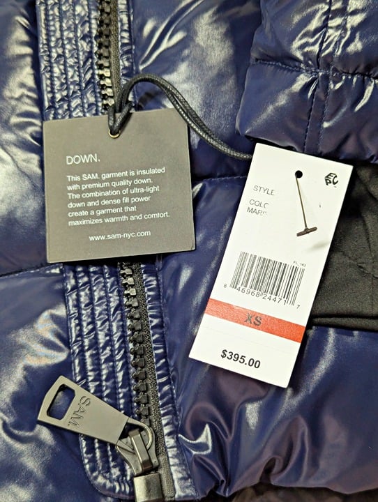 SAM. Women's Dark Marine Freestyle Puffer Down Jacket Size XS (MSRP $395)