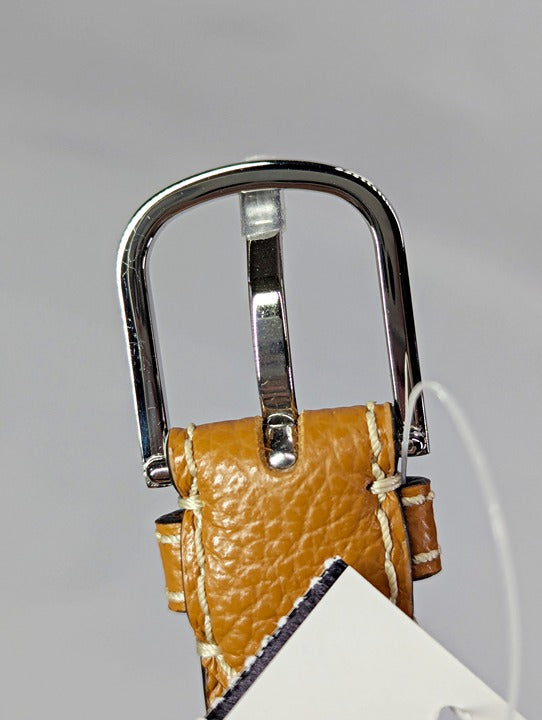 TOTEME Women's Thin Pebbled Leather Belt in Tan Size 90 (MSRP $380)