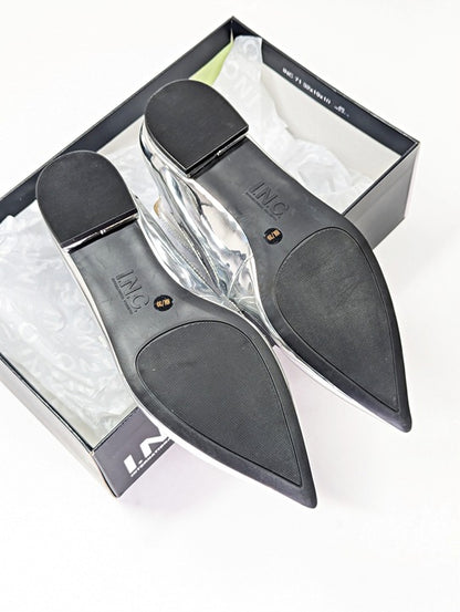 I.N.C. International Concepts Valan Silver Triple Straps Flats Size 8 MSRP $80