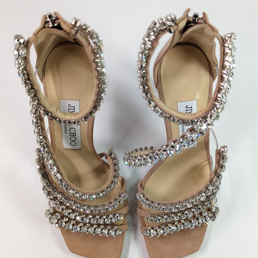 Jimmy Choo Women's Josefine 100 Crystal Heel Sandal Size 36 MSRP $2,195 **READ**