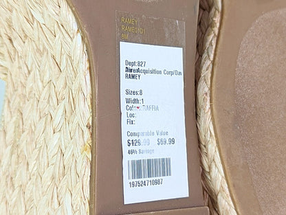 Steven New York Ramey Espadrille Platform Wedge Raffia Sandal Size 8 (MSRP $130)