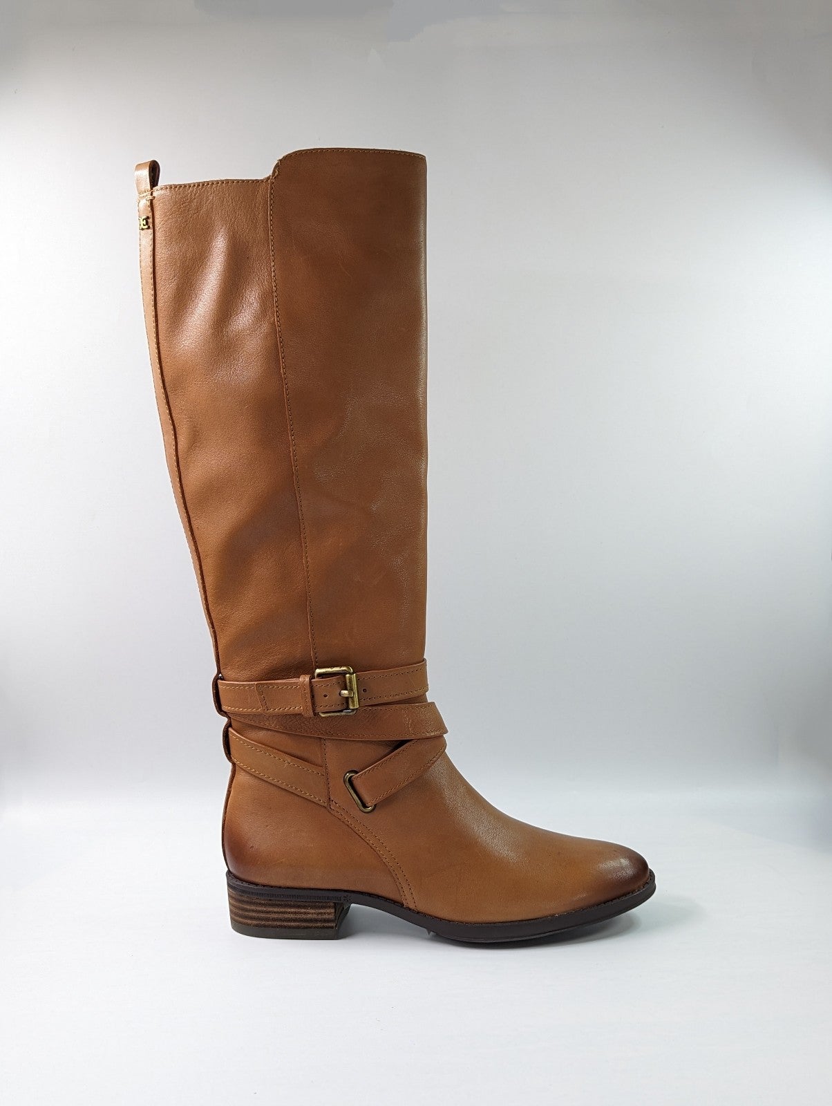 Sam Edelman Women's Pansy Whiskey Leather Boot Size 6.5 M (MSRP $225)