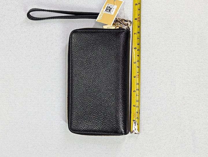Michael Kors Black Leather Large Flat Multi Function Wristlet Wallet (MSRP $158)