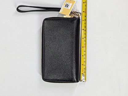 Michael Kors Black Leather Large Flat Multi Function Wristlet Wallet (MSRP $158)