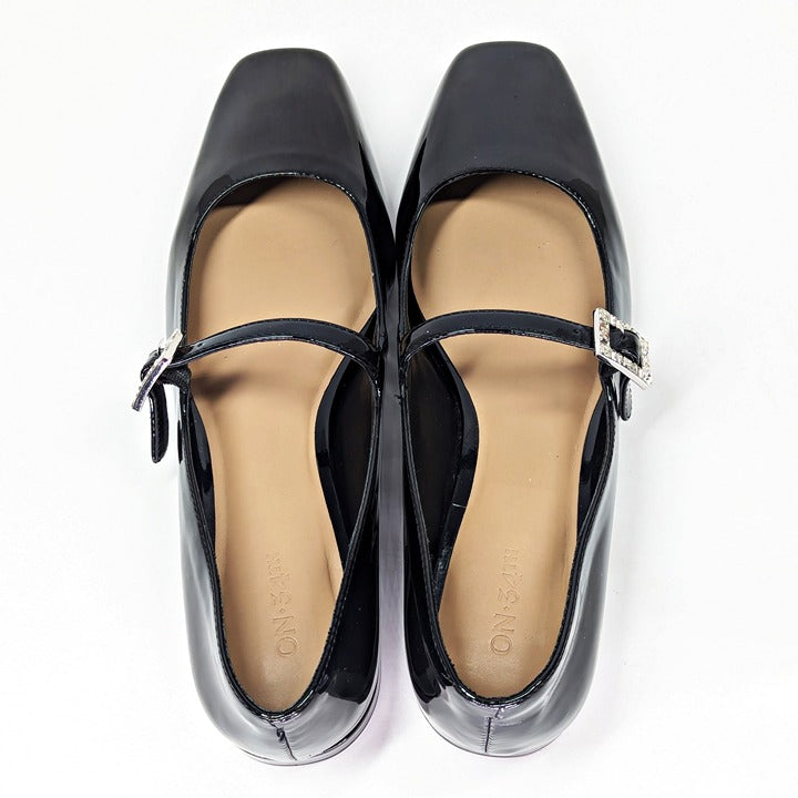 On 34th Women's Saadet Rhinestone-Buckle Mary Jane Flats Size 9.5 (MSRP $80)