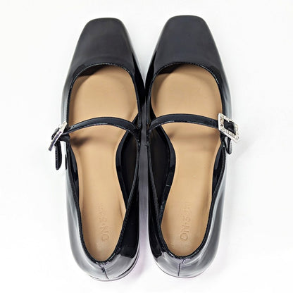 On 34th Women's Saadet Rhinestone-Buckle Mary Jane Flats Size 9.5 (MSRP $80)
