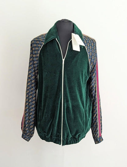 Gucci Men's Bi-Material Oversize Jacket Horsebit Print Size S (MSRP $2,200)