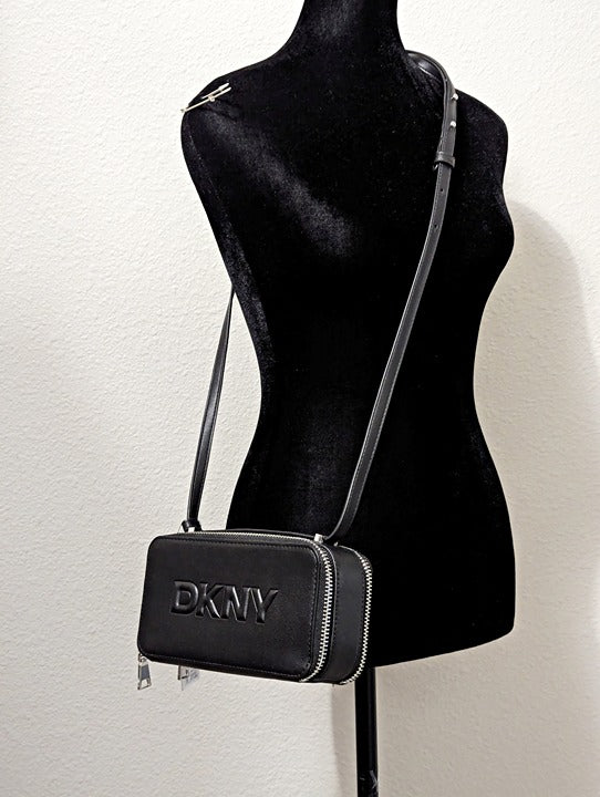 DKNY Carter Mini Logo Camera Crossbody Bag in Black (MSRP $148)