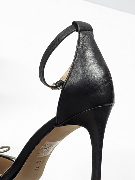 Pour La Victoire Women's Elanna Black Leather Heel Size 10 M (MSRP $225)