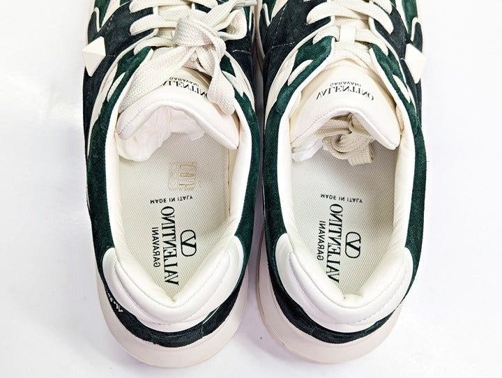 NWOB Valentino Garavani Men's Green Suede One Stud Trainers Size 46 (MSRP $980)